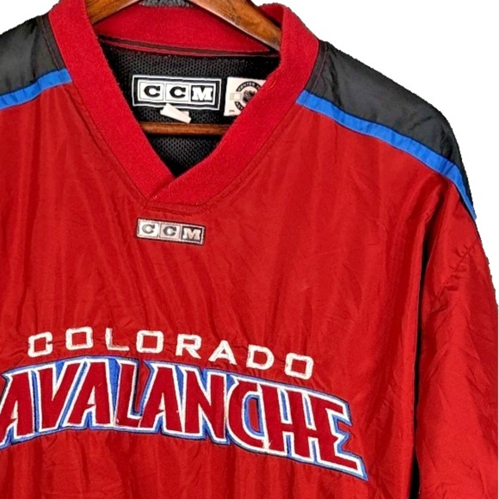 CCM Colorado Avalanche Windbreaker Jacket Mens Medium Vintage NHL Center Ice Red